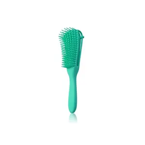 Gloway plástico antiestático 8 filas 3a ~ 4c desenredador cepillo profesional desenredante cepillo de pelo Afro peine para cabello rizado