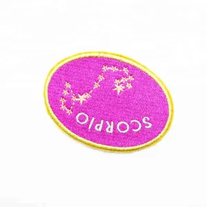12 Constellation Clothing Embroidery Patch Pink Scorpio Embroidery Patch