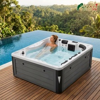 Baignoire Spa Jacuzzi Autoportante d'Intérieur en Acrylique de Qualité Supérieure avec Massage par Hydrothérapie pour Villa