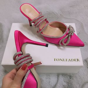 Nuevos Colores Talon Pour Femme, Tacones Rojos de Alta Calidad con Punta Cubierta y Lazo de Cristal para Mujer - Product Image 6