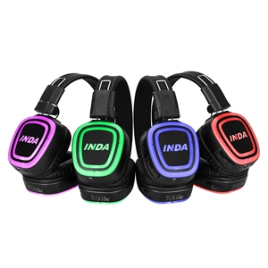 ระบบหูฟังดิสโก้ไร้สาย RF <span class=keywords><strong>890</strong></span> รุ่นขายดี พร้อมเครื่องส่งสัญญาณ 3 ช่องสัญญาณ หูฟัง LED สำหรับโยคะ ฟิตเนส และงานปาร์ตี้ - Product Image 2