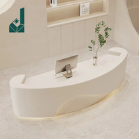 Bureau de réception commercial minimaliste moderne incurvé et peint pour salons de beauté, magasins de vêtements, bureaux - Chine