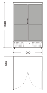 Frigorifero Verticale CICO 458L a Due Porte per Birra SC-458F Ce OEM Vetrina Espositiva per Gelati a 2 Ripiani con Vetro Cavo per Succhi - Product Image 4
