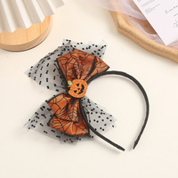 1 Ensemble Serre-tête Nœud Halloween avec Décorations Citrouille et Crâne, Fait Main en PC, Accessoires de Fête et de Cosplay pour Femmes et Filles