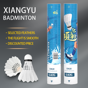 S105-12 शटलकॉक सफेद प्राकृतिक पंख प्रशिक्षण उच्च उड़ान स्थिरता कस्टम ओएम डबल प्राकृतिक सीधा हल्के क्लब - Product Image 3