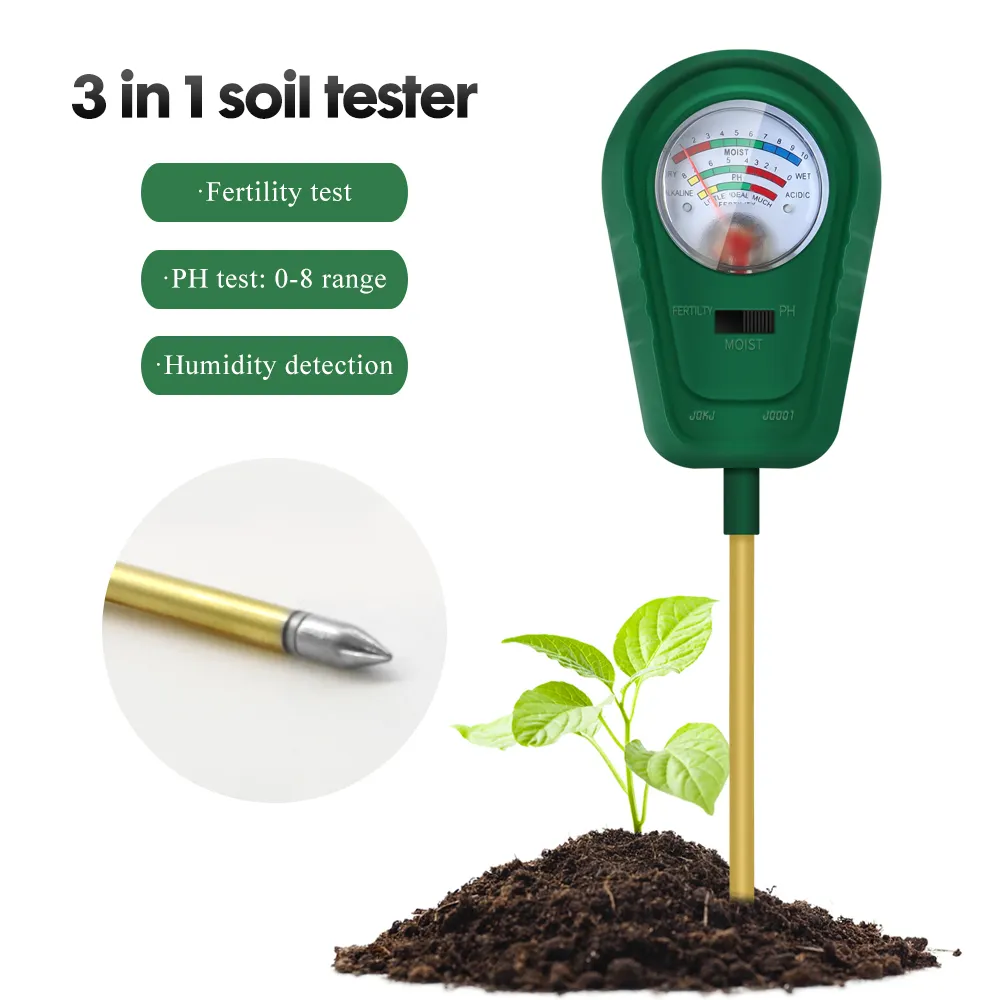 3 in 1 misuratore di Ph del suolo piante fiore acidità umidità Tester rilevatore di fertilità dell'umidità sensore igrometro del suolo per il giardinaggio