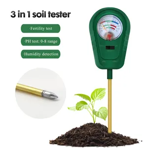 Ph-mètre de sol 3 en 1, plantes, fleurs, acidité, testeur d'humidité, détecteur d'humidité et de fertilité, capteur d'hygromètre de sol pour le jardinage