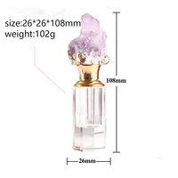 Bouteille de parfum en cristal d'améthyste naturelle, 1 pièce, huile de luxe, décoration de salon