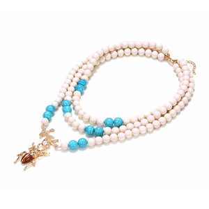 Nouvel Arrivage Collier Superposé Perlé avec Perles de Zircon et Pendentif Scarabée Plaqué Or 18K, Bijou Tendance Unisexe, Cadeau, Bijoux de Mode - Product Image 6