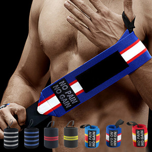 Poignets en polyester rigide à fermeture à crochet et à boucle pour l'haltérophilie avec boucle de pouce et support - Product Image 3