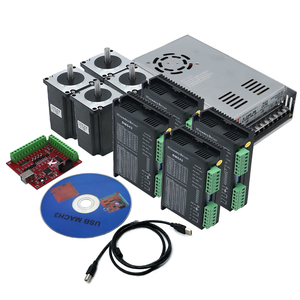 HLTNC <span class=keywords><strong>Motor</strong></span> <span class=keywords><strong>Stepper</strong></span> Nema23 57HS76 2N.M 3N.M Laris Manis Dengan Penggerak <span class=keywords><strong>Motor</strong></span> DM542 + Catu Daya + Kit Papan Mach3 untuk <span class=keywords><strong>CNC</strong></span> - Product Image 1