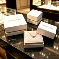 Étiquettes personnalisées estampées à chaud, boîtes cadeaux élégantes et écologiques en blanc pour bijoux et ornements