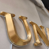 Enseigne en métal 3D biseautée avec lettres LED personnalisées pour logo mural d'entreprise