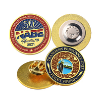 Broche personnalisée en métal 3D avec logo d'entreprise, cadeau promotionnel, épinglette ronde en laiton, fer ou alliage de zinc