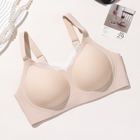 Exclusivité transfrontalière Soutien-gorge sans armatures grande taille, fin, push-up, respirant, réglable, avec coussinets fixes en gel souple pour un maintien confortable