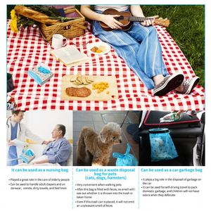 Sacs à couches à fermeture facile, personnalisables en usine, sacs poubelles pour couches de bébé ou d'animaux, sacs à excréments avec poignées pour chats et chiens - Product Image 5
