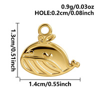 Breloques en acier inoxydable en gros, plaquées or, pendentifs étoile de mer, croix, poisson pour boucles d'oreilles et colliers