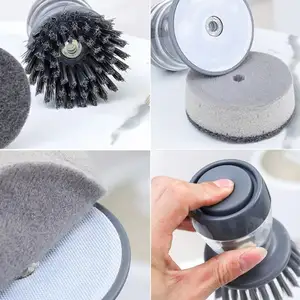 2024 New Design Wholesale Kitchen Cleaning Brush Dish Scrubber Liquid Soap Dispenser Cleaner