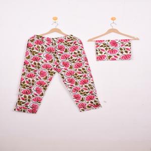 Ensemble de pyjama imprimé floral d'excellente qualité - Vêtements de nuit en coton artisanal, vêtements de nuit et de détente bohèmes pour femmes, cadeau d'été - Product Image 5