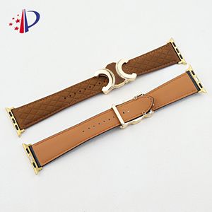 Correa de cuero de cubo con hebilla magnética doble C para Iwatch10 9876ultra pulsera de repuesto para Apple Watch correa de reloj de cuero - Product Image 4