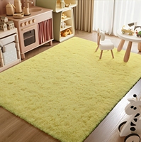 Tapis moderne lavable en machine, à poils longs, doux et moelleux, adapté aux animaux domestiques, pour salon, chambre et salle à manger