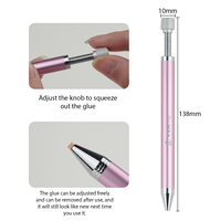 2025 nouvellement arrivé réglable manucure Nail Art outil métal poignée strass cueillette stylo avec Gule ongles pointillage outil