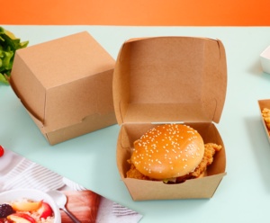 Caja de Entrega de Hamburguesas Negra con Impresión Personalizada, Ecológica, Biodegradable, de Grado Alimenticio, Resistente al Aceite, Desechable, para Llevar - Product Image 4