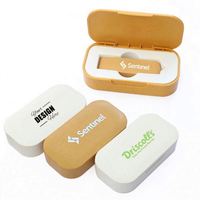 Set de Memorias USB Portátiles Biodegradables de Paja de Trigo - Almacenamiento Ecológico Promocional con Serigrafía y Grabado Láser para Empresas