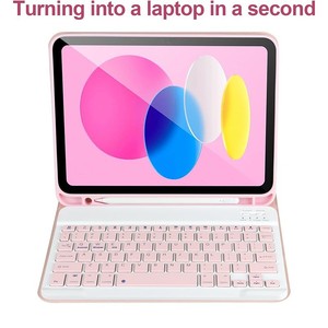 Étui de protection pour tablette <span class=keywords><strong>iPad</strong></span> 11e génération, clavier Bluetooth A16, housse en cuir 10e génération, souris - Product Image 4