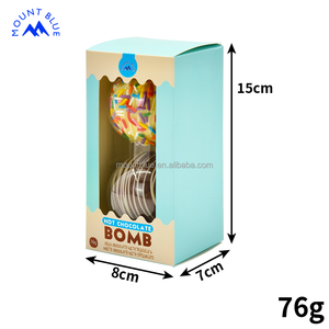 Hộp màu xanh và trắng 76g bán chạy nhất bom sô cô la nóng đặt sô cô la sữa với mưa phùn sô cô la trắng với rắc - Product Image 3