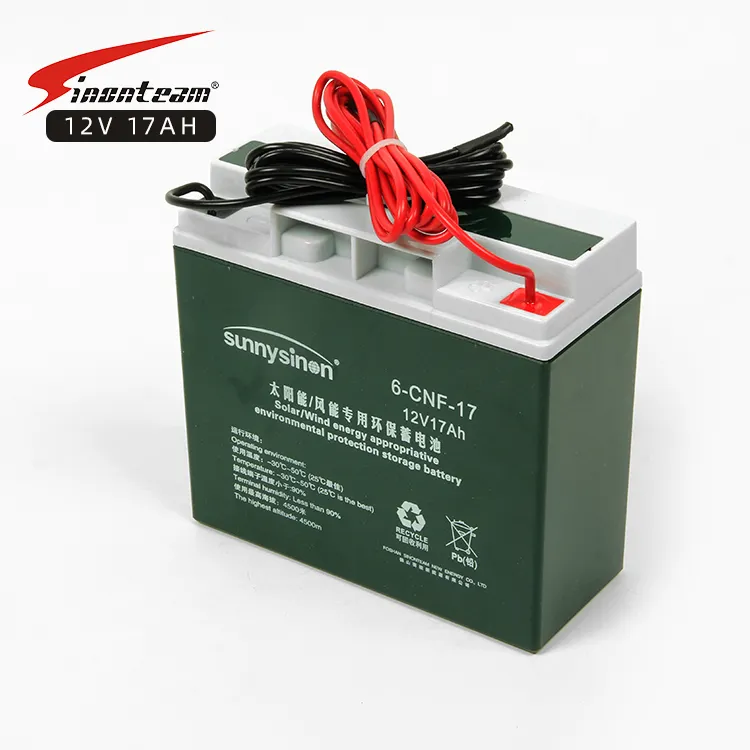 12V17AH wire lead 12 volt lead acid rechargeable ups battery 12v 17ah agm solar wind energy storage battery