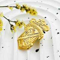 Badge métallique 75e anniversaire, broche vintage plaquée or rose, objet de collection