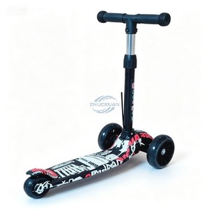 Wear Foldable Kid Scooter Solid <b>Metal</b> Chassis Silent PU <b>Roller</b> Wheels Outdoor Play Resistant PU Light Wheels Kids <b>Metal</b> Scooter - Product Image 4