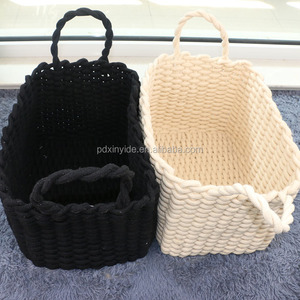 Ecológico útil hecho a mano de algodón cuerda cesta plegable - Product Image 3