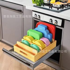 Wooden <b>Kitchen</b> Dish Rack With Detachable Compartments Bamboo Utensil <b>Storage</b> <b>Box</b> Drawer Organizer For Cabinet - Product Image 3