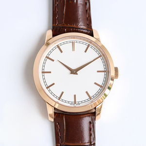 Premium Luxury Extra Plate Mechanical Timepiece Men Rose Gold <b>Case</b> White Dial 2026 New Gents Dress <b>Watch</b> Brown Leather - Product Image 1