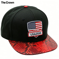 Gorra Unisex de Hip Hop de Seis Paneles con Visera Plana, Diseño Bicolor, de Alta Calidad, con Borde de Piel de Serpiente, Gorro Deportivo de Forro Polar con Parche Bordado y Correa Ajustable