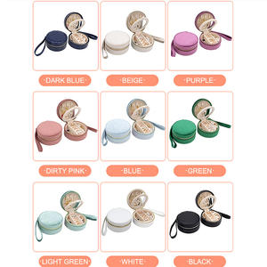 Custom Logo Small Round Velvet Zipper Travel Earring Necklace <b>Ring</b> Jewelry Gift Storage <b>Boxes</b> Portable Paper Jewelry Box - Product Image 6