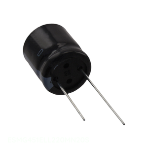 Condensador de canal del fabricante 22 uF CAP ALUM 22UF 20% 450V RADIAL TH ESMG451ELL220MN20S de montaje a través de orificio - Product Image 1