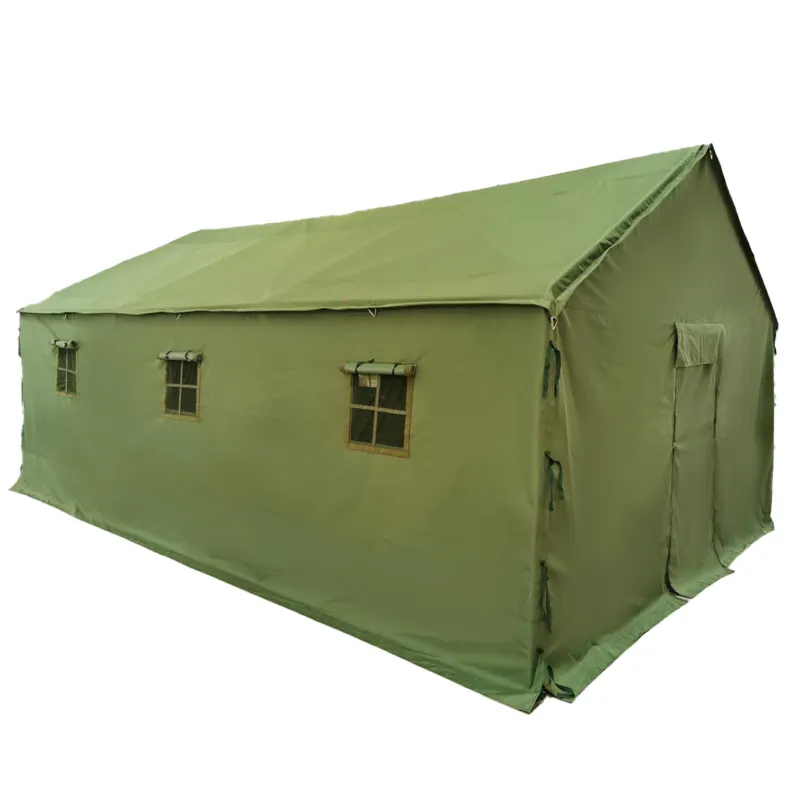 Fabricante personalizado verde tienda Casa Grande lona Camping tarea desastre alivio algodón 15 personas tiendas