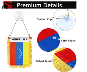 Drapeaux miniatures personnalisés de 6 x 4 pouces pour la décoration de la lunette de rétroviseur de voiture avec <span class=keywords><strong>ventouse</strong></span> - Product Image 5