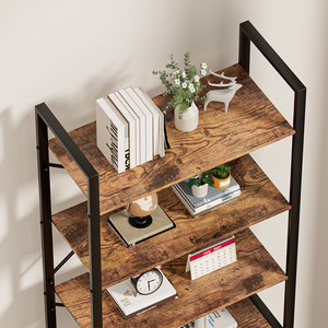 Librero Moderno de Metal y Madera <span class=keywords><strong>con</strong></span> 6 Estantes, Independiente, Duradero, Ahorra Espacio, Personalizable para Hogar, Oficina, Apartamento, <span class=keywords><strong>Dormitorio</strong></span> - Product Image 3