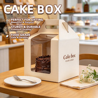 Boîte à gâteau pliante en carton blanc pour anniversaire, boîte à gâteau de 10 et 12 pouces, emballage jetable pour aliments
