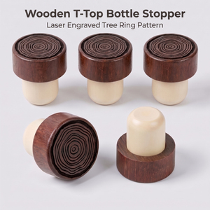 Tapón de Corcho Sintético con Parte Superior de Madera y Logotipo Personalizado WeWood de Vietnam, Cierre Seguro para Botellas de Licor - Product Image 1