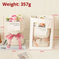 Bouquet de roses en fil tricoté, souvenir floral, cadeau pour la Saint-Valentin, anniversaire, Thanksgiving, remise de diplôme, Pâques, Noël, long