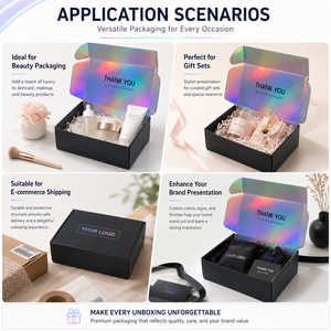 Cajas de Envío con Laminado Mate y Forro Holográfico Negro, Personalizadas con Inserto y Grosor de Cartón Corrugado, Materiales Reciclados, Venta al Por Mayor de Fábrica - Product Image 3