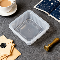 Boîte individuelle transparente jetable de qualité alimentaire en PP, petit récipient carré en plastique pour pâtisserie