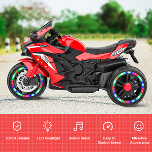 <span class=keywords><strong>Scooter</strong></span> électrique 12V Moto pour enfants à revendre Double moteur Charge de 110 lb Conception à <span class=keywords><strong>3</strong></span> roues Port USB <span class=keywords><strong>MP3</strong></span> Lumière LED 1 2H de lecture - Product Image 2