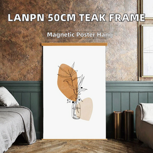 <span class=keywords><strong>Cadre</strong></span> magnétique pour affiche Lanpn B2 <span class=keywords><strong>50x70</strong></span> 50x100 en bois de teck naturel, support magnétique rectangulaire pour photos - Product Image 3