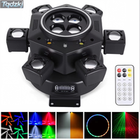 Oferta Especial: Exquisita Luz de Escenario de 150W con Seis Brazos, Láser RGBW, DMX512 de 24 Canales, Activación por Sonido, Control Remoto, para Fiestas, Discotecas, KTV, Bares, Clubes, Bodas, Proyector con Soporte de Personalización OEM